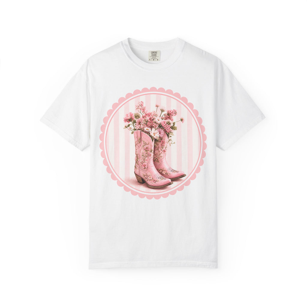 Pink Floral Cowboy Boots T-Shirt