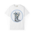 Blue Floral Cowboy Boots T-Shirt — Country Chic Garden Graphic Tee