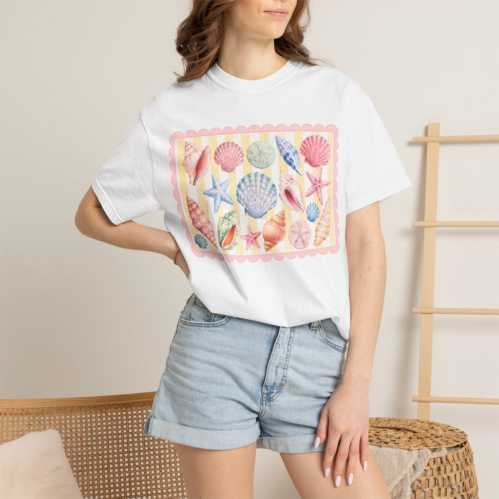 Seashell Watercolor Tee – Pastel Beach Shells T-Shirt