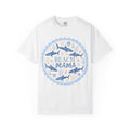 Beach Mama T-Shirt — Coastal Mom Graphic Tee (Sea Shells & Sharks)