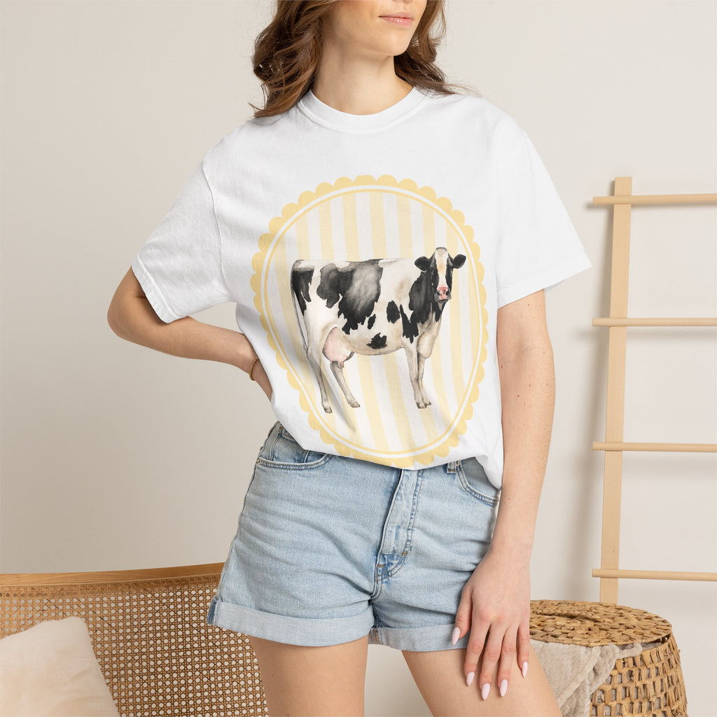 Cow Graphic T-Shirt — Vintage Farmhouse Dairy Design