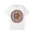 Baseball Glove Graphic T-Shirt — Vintage Glove on Striped Badge