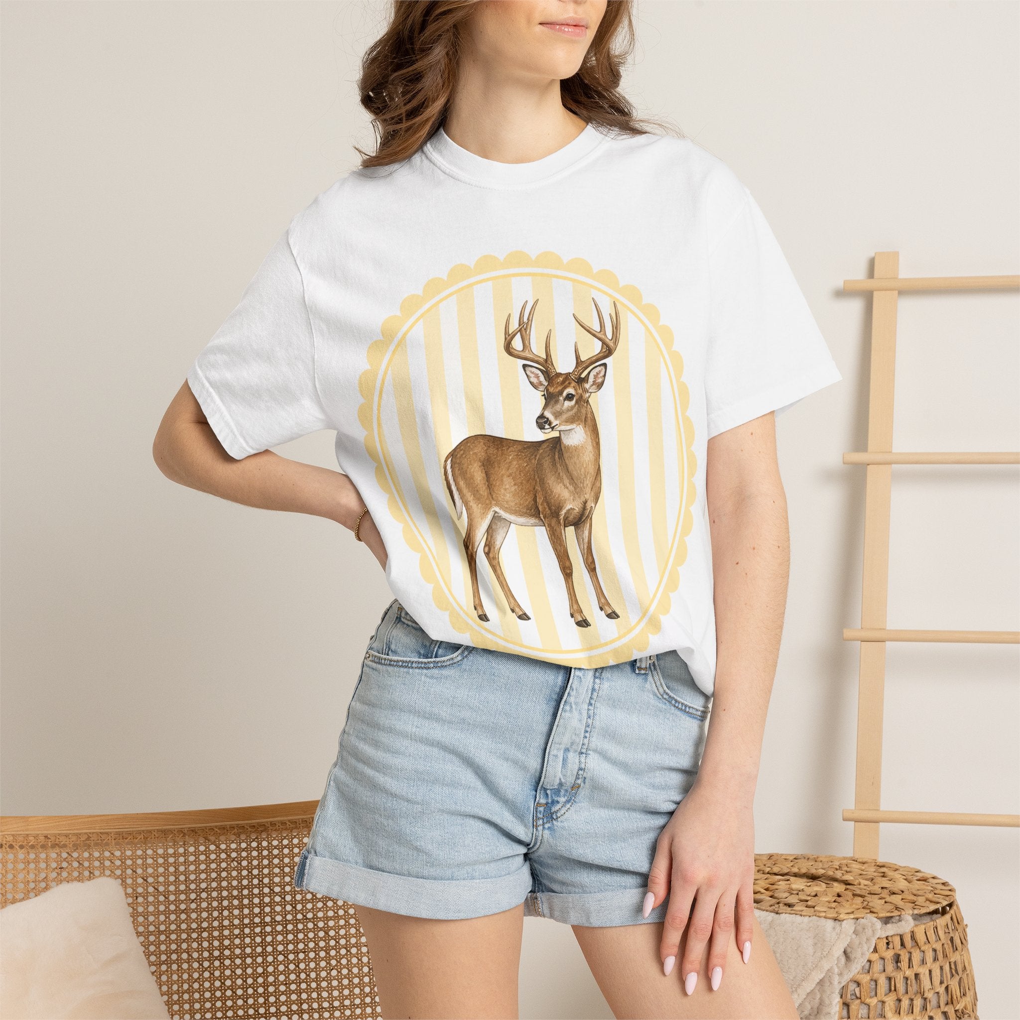 Whitetail Buck Graphic T-Shirt — Rustic Deer Nature Tee