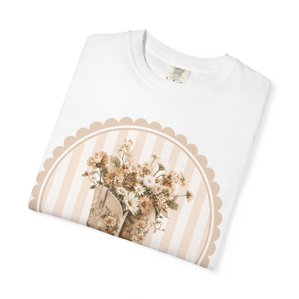 Cowboy Boots & Wildflowers T‑Shirt — Vintage Floral Western Tee